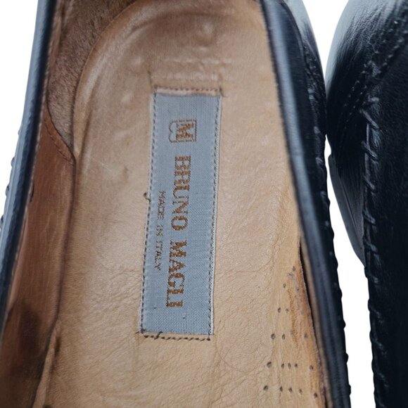 Vintage Crocodile Italy Handmade Bruno Magli Mens 8M Exotic Loafers Dress Shoes main image 5